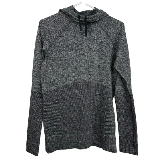 Nike Performance Hoodie Sweatshirt Jacket Womens‎ Large Gray Ribbed Seamless - Picture 1 of 7
